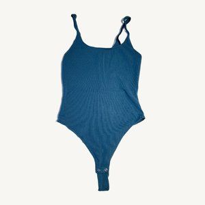 Garage Blue Bodysuit with Scoop Neck Size Extra Small